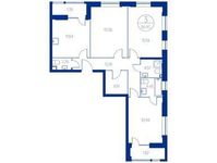 Планировка 3-комнатной квартиры, 85,7 м2