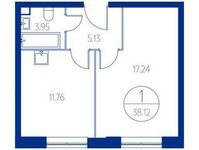 Планировка 1-комнатной квартиры, 36,9 м2
