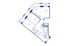 Планировка 4-комнатной квартиры, 114,7 м2