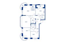 Планировка 4-комнатной квартиры, 117,7 м2