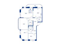 Планировка 4-комнатной квартиры, 121,1 м2