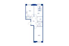 Планировка 2-комнатной квартиры, 68,2 м2