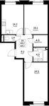 Планировка 2-комнатной квартиры, 68,2 м2