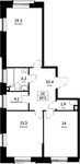 Планировка 2-комнатной квартиры, 69,5 м2