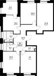 Планировка 4-комнатной квартиры, 100,9 м2