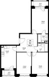 Планировка 3-комнатной квартиры, 82 м2