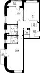 Планировка 3-комнатной квартиры, 70 м2