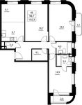 Планировка 4-комнатной квартиры, 98,7 м2