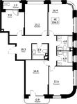 Планировка 4-комнатной квартиры, 106,5 м2