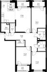 Планировка 4-комнатной квартиры, 104,4 м2