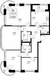 Планировка 4-комнатной квартиры, 117,7 м2