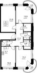 Планировка 4-комнатной квартиры, 92,3 м2