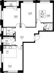 Планировка 4-комнатной квартиры, 95,4 м2