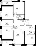 Планировка 4-комнатной квартиры, 111,5 м2