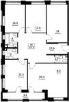 Планировка 5-комнатной квартиры, 127,9 м2