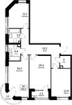 Планировка 3-комнатной квартиры, 88,6 м2