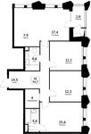 Планировка 4-комнатной квартиры, 94,7 м2