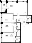 Планировка 4-комнатной квартиры, 102,6 м2