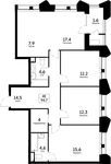 Планировка 4-комнатной квартиры, 94,7 м2