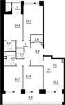 Планировка 5-комнатной квартиры, 111,6 м2