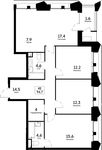 Планировка 4-комнатной квартиры, 94,7 м2
