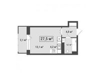 Планировка квартиры студии, 27,5 м2