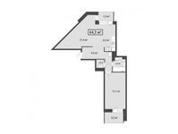 Планировка 2-комнатной квартиры, 64,2 м2