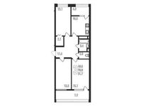 Планировка 3-комнатной квартиры, 82,3 м2