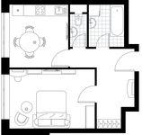 Планировка 2-комнатной квартиры, 63,5 м2