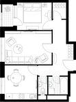 Планировка 2-комнатной квартиры, 53,3 м2