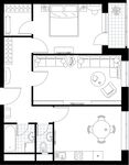 Планировка 2-комнатной квартиры, 63,6 м2