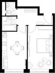 Планировка 1-комнатной квартиры, 44,9 м2
