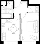 Планировка 1-комнатной квартиры, 39 м2