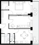 Планировка 2-комнатной квартиры, 73,5 м2