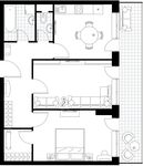 Планировка 2-комнатной квартиры, 73,6 м2