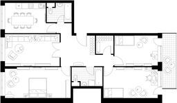 Планировка 4-комнатной квартиры, 116,2 м2