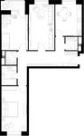 Планировка 3-комнатной квартиры, 86,8 м2
