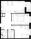 Планировка 2-комнатной квартиры, 66,3 м2