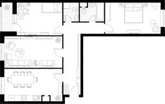 Планировка 3-комнатной квартиры, 87,8 м2