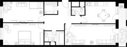 Планировка 3-комнатной квартиры, 95,9 м2