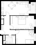 Планировка 2-комнатной квартиры, 64,8 м2