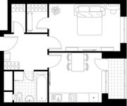 Планировка 1-комнатной квартиры, 41,4 м2