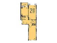 Планировка 2-комнатной квартиры, 67,1 м2