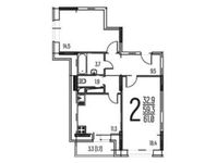 Планировка 2-комнатной квартиры, 61 м2