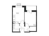 Планировка 1-комнатной квартиры, 35,23 м2