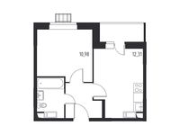 Планировка 1-комнатной квартиры, 33,11 м2