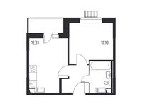 Планировка 1-комнатной квартиры, 32,77 м2