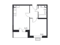 Планировка 1-комнатной квартиры, 38,84 м2