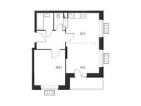 Планировка 2-комнатной квартиры, 41,91 м2