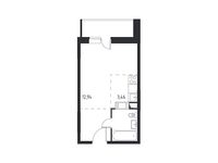 Планировка квартиры студии, 26,51 м2